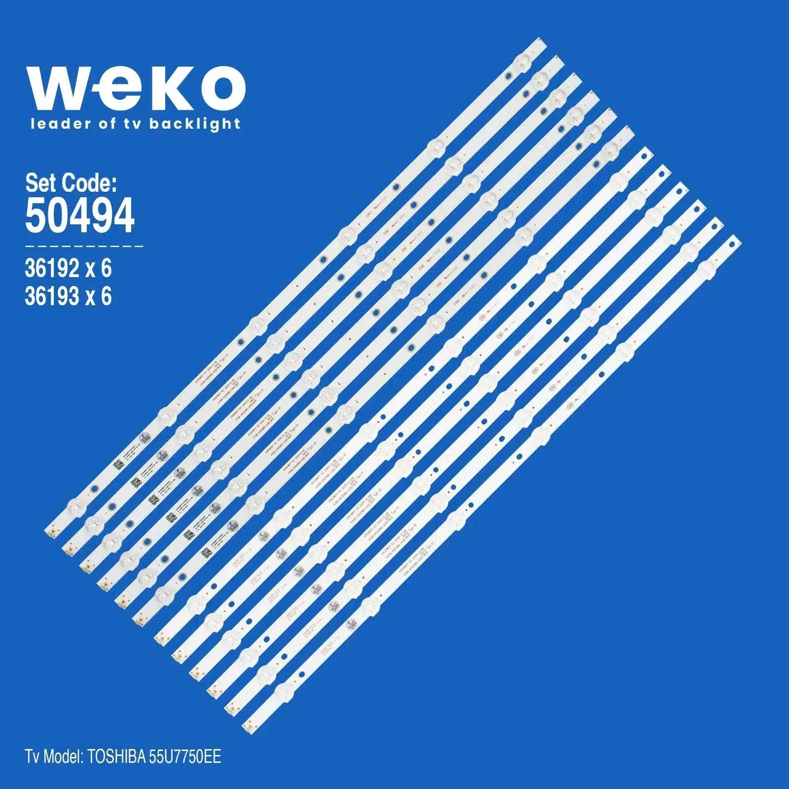 Toshiba 55U7750EE 55'' inç 12 Adet Tv Led Bar