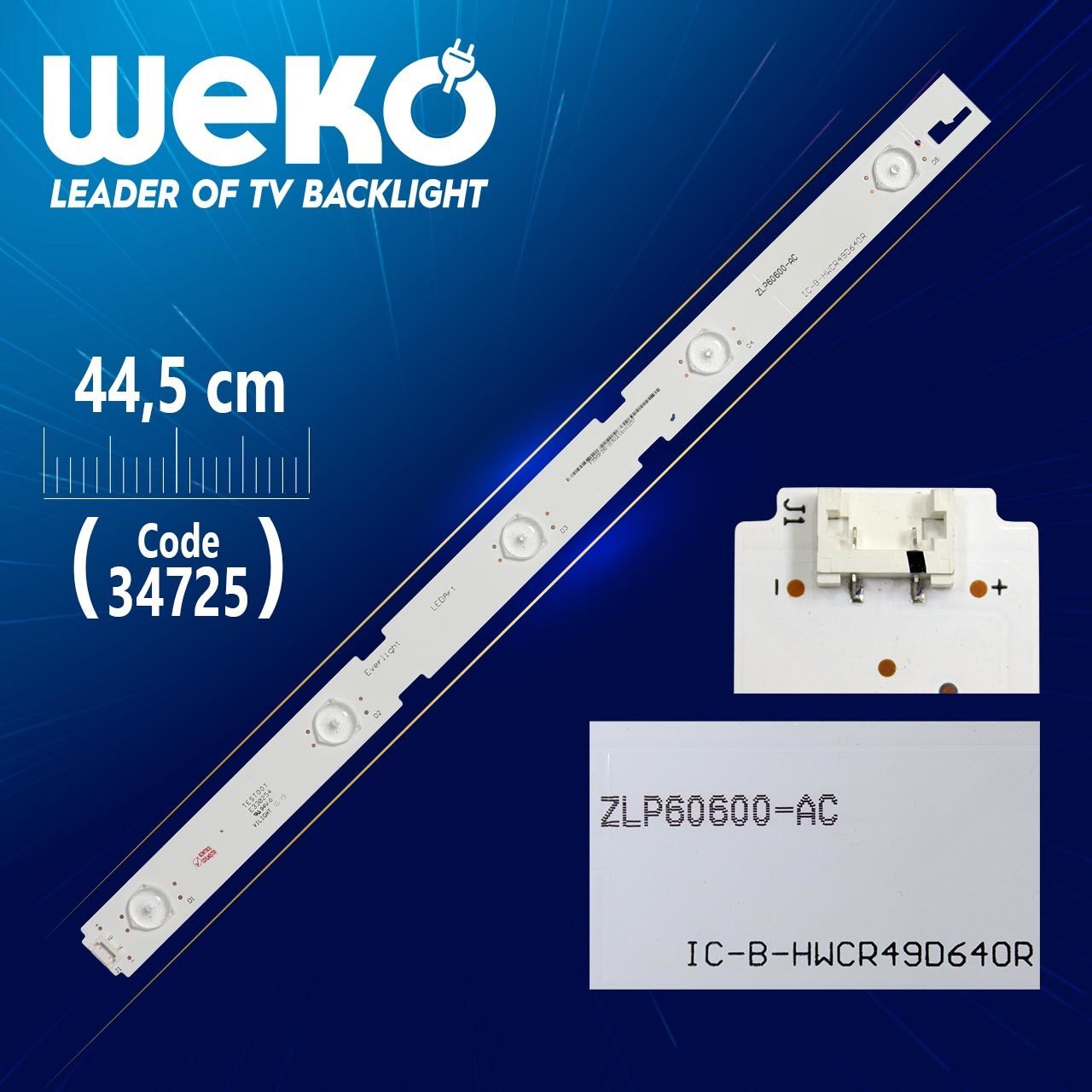 IC - B-HWCR49D640R - ZLP60600-AC - 44.5 Cm 5 Ledli - (WK-21) Tv Led Bar