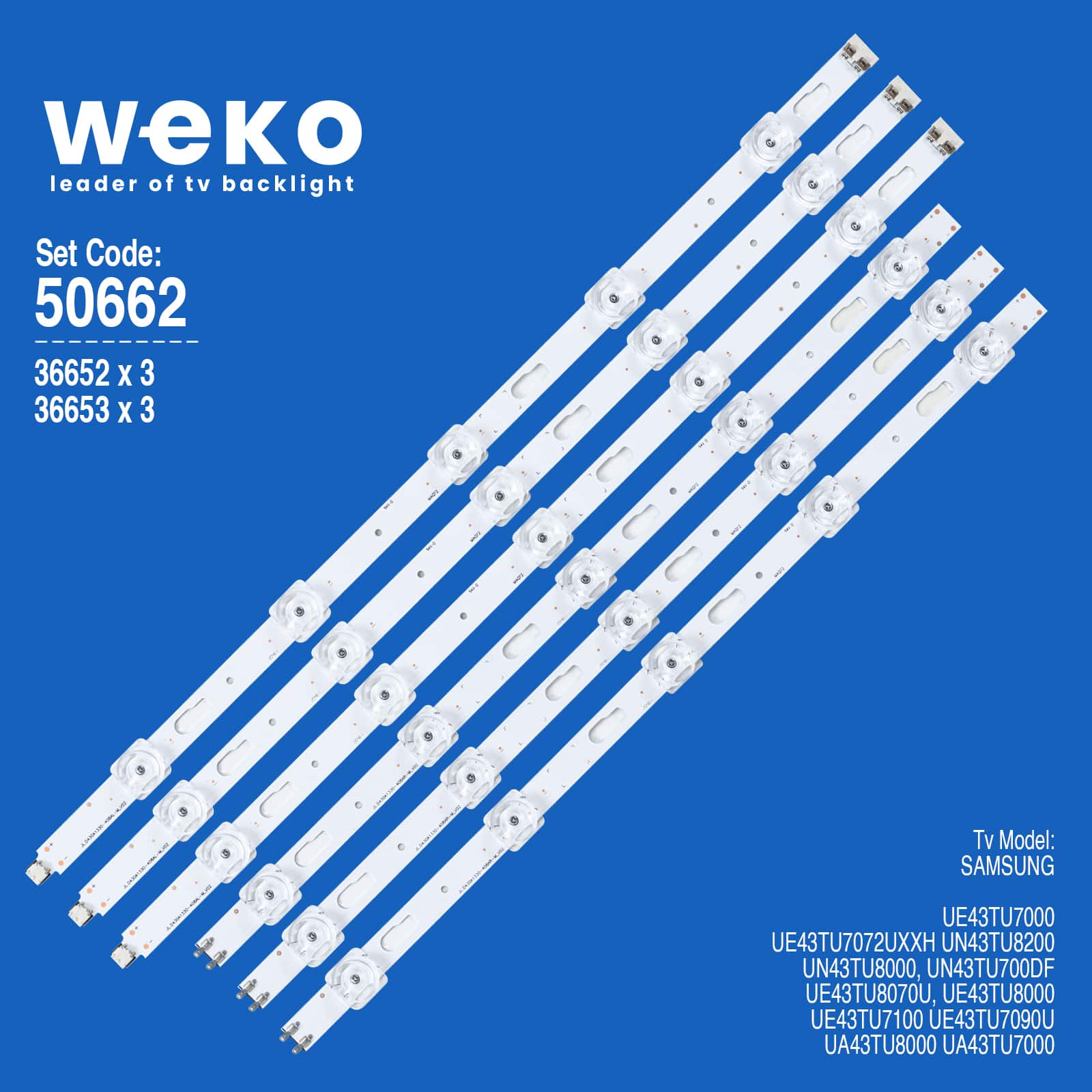 Samsung UE43TU7000 43'' inç 6 Adet Tv Led Bar