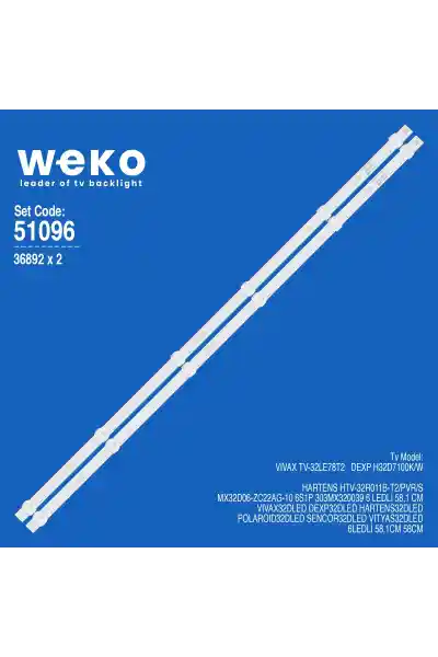 Hartens HTV-32R011B-T2/PVR/S 32'' İnc 2 Adet Tv Led Bar