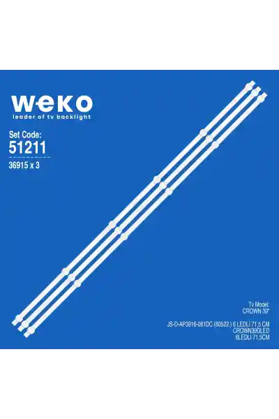 Crown 39'' 3 Adet Tv Led Bar