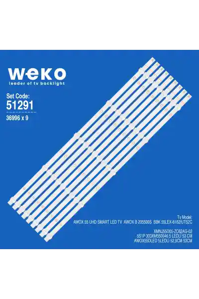 Awox 55 UHD Smart Led Tv 55'' 9 Adet Tv Led Bar