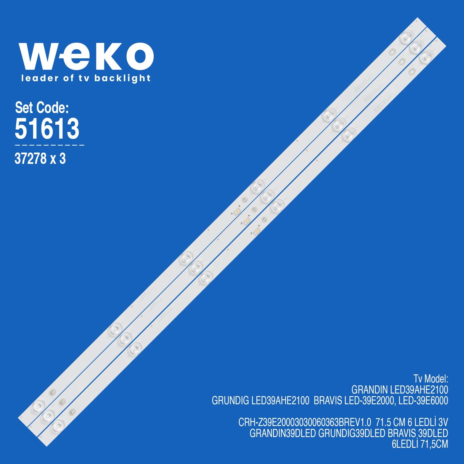 Grundig LED39AHE2100 39'' 3 Adet Tv Led Bar