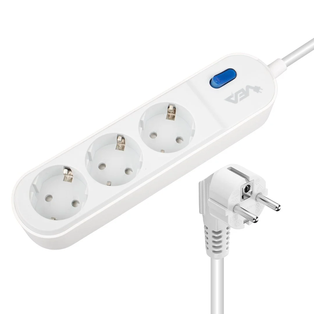 Vea VE-VEGA103 A Class 3'lü Anahtarlı 1.5 Metre Akım Korumalı Priz