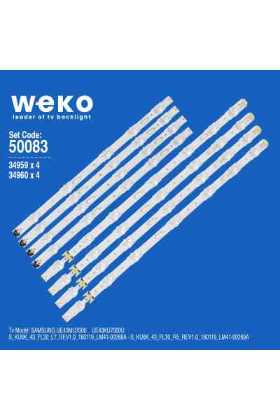 Samsung UE43KU7000U 43'' inç 8 Adet Tv Led Bar