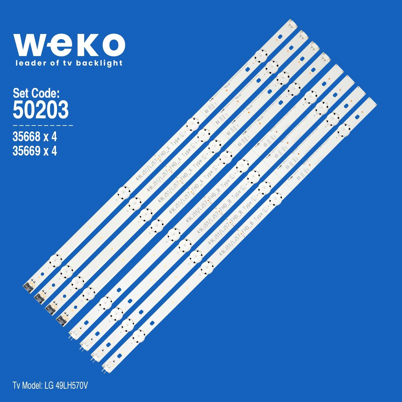 Lg 49LH510V-ZE 49'' inç 8 Adet Tv Led Bar