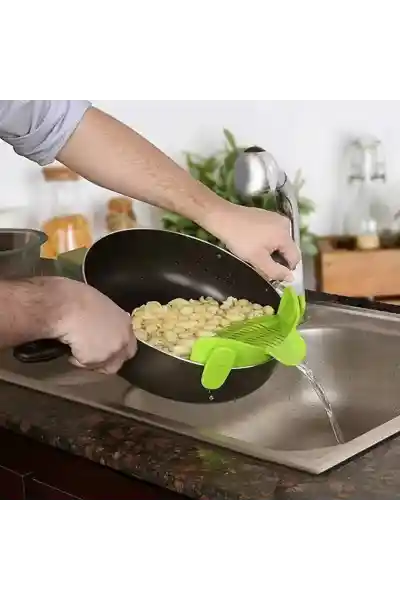 Sunup SN-20522 Klipsli Silikon Tencere Makarna Noodle Süzgeci Çok Amaçlı - Görsel 2