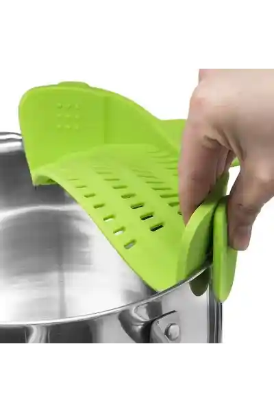Sunup SN-20522 Klipsli Silikon Tencere Makarna Noodle Süzgeci Çok Amaçlı - Görsel 4