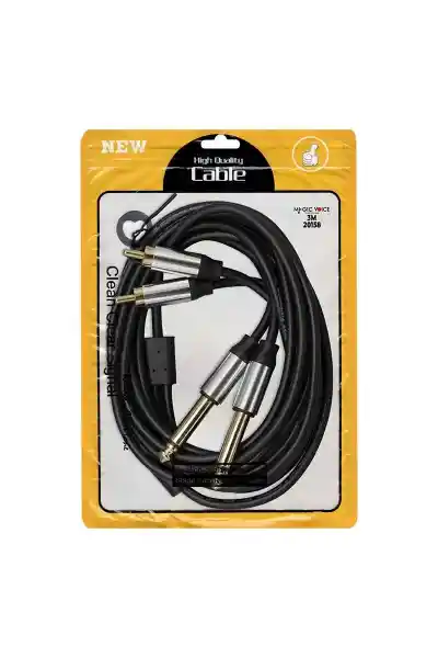 Magicvoice LD398 2x 6.3 Mm Mono Erkek - 2x Rca Erkek 3 Metre Kablo - Görsel 2