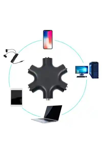 PowerMaster PM-24172 6'LI 3.5mm Stereo AUX Çoklayıcı - Görsel 2