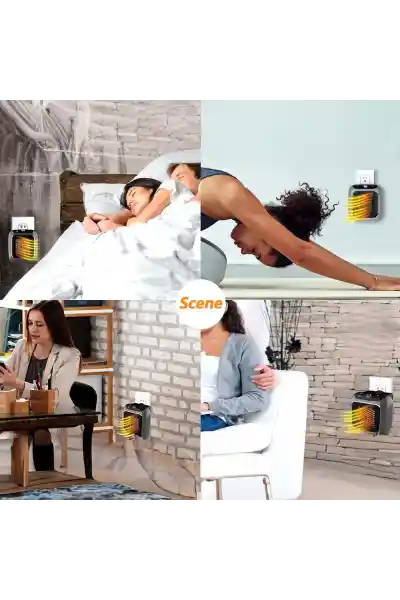 PowerMaster PM-26513 800 Watt Priz Tipi Uzaktan Kumandalı Taşınabilir Isıtıcı (Zamanlayıcı - Otomatik Kapanma) - Görsel 3