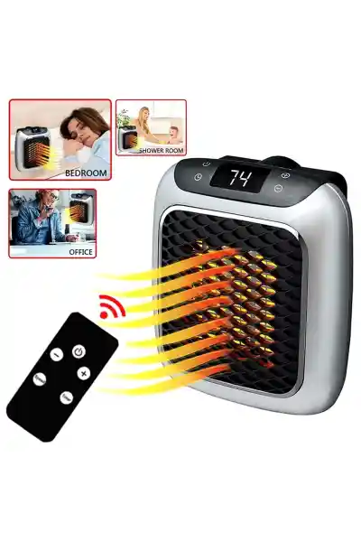PowerMaster PM-26513 800 Watt Priz Tipi Uzaktan Kumandalı Taşınabilir Isıtıcı (Zamanlayıcı - Otomatik Kapanma)
