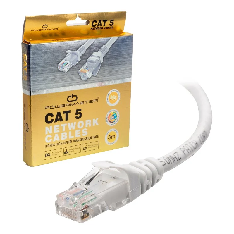 Powermaster PM-7959 Gri Cat5 3 Metre Ethernet Network Kablosu