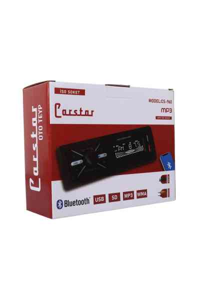 Carstar CS-960 Çift USB/SD/FM/AUX/Bluetooth Kumandalı Oto Teyp 4X60 Watt - Görsel 4