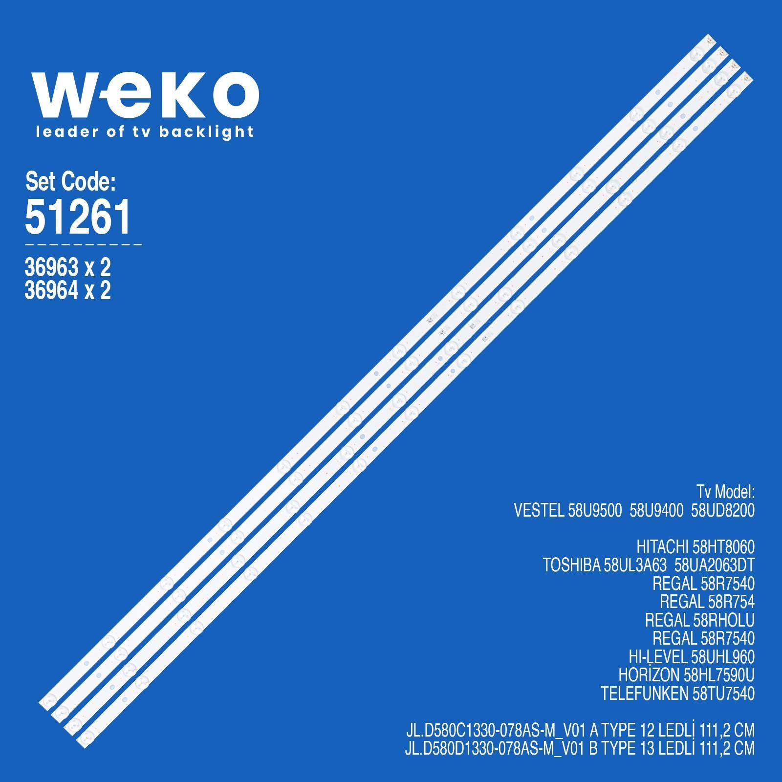 Vestel 58U9400 58'' 4 Adet Tv Led Bar